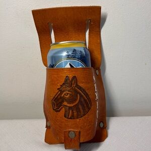 Brown Leather Horse Design Belt Accessory